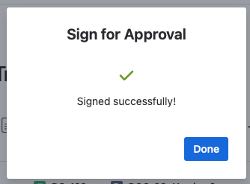 The confirmation shown once the passcode is accepted.