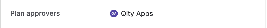 The plan approvers field, with one approver set.