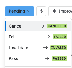 The status menu offering Cancel.